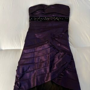 City Studio Strapless Dress in Deep Purple